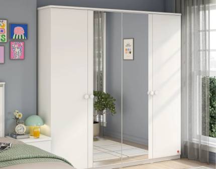  Dulap cu 4 usi VARIA WHITE