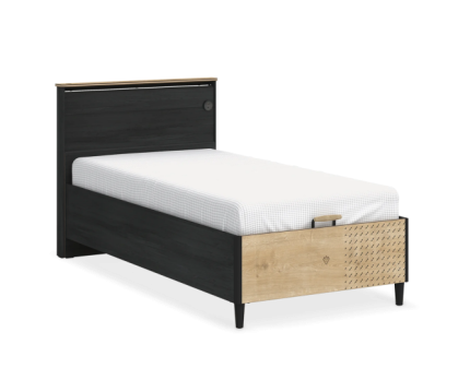 Pat cu lada si tablie (100x200cm) BLACK