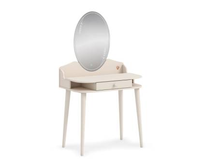 Masa de machiaj crem cu oglinda