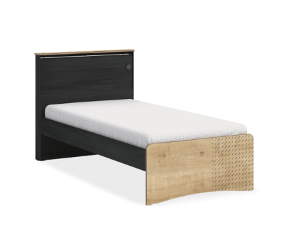 Pat cu tablie (120x200cm) BLACK