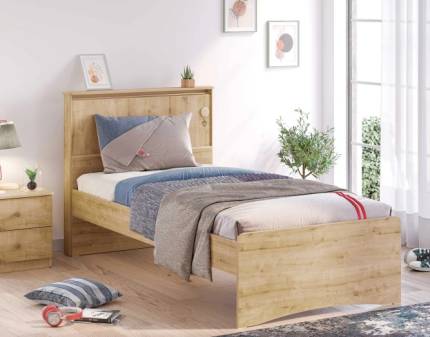 Pat cu tablie (100x200cm) MOCHA STUDIO