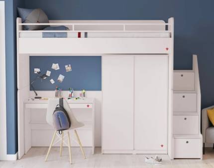 STUDIO WHITE (nr.5) - Sistem modular cu pat supraetajat