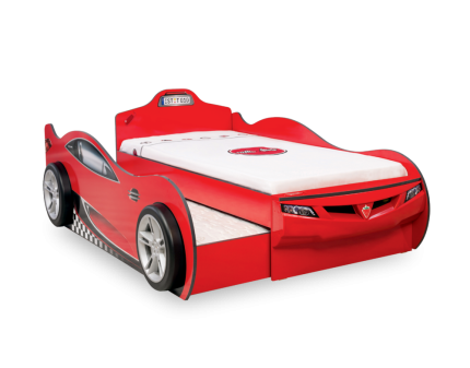 Pat rosu + pat suplimentar (90x190-90x180cm) COUPE 