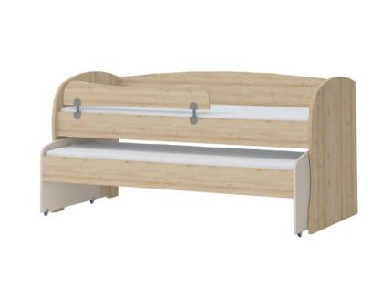 Pat (90x200cm) cu pat suplimentar (80x190cm) KIKI NATURAL